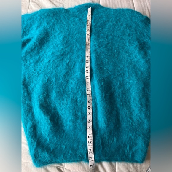 Rare Vintage Angora Embroidered Beaded NWT Dead-stock Turquoise Cardigan M - Picture 16 of 16